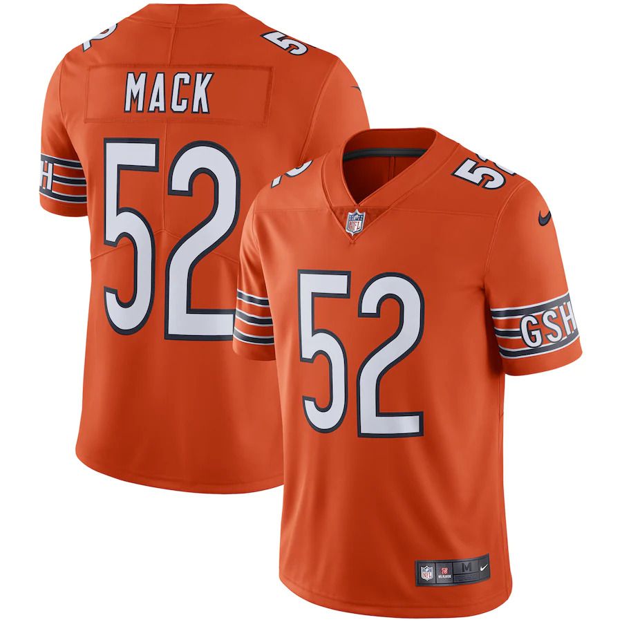 Men Chicago Bears 52 Khalil Mack Nike Orange Vapor Limited NFL Jersey